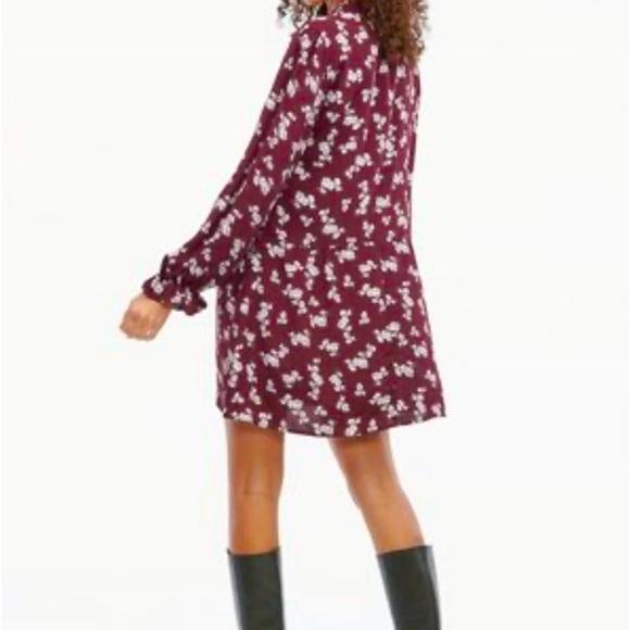 Banana Republic Dresses & Skirts - Banana Republic Dress Womens Size 2 Maroon Burgundy Floral Shift Long Tie